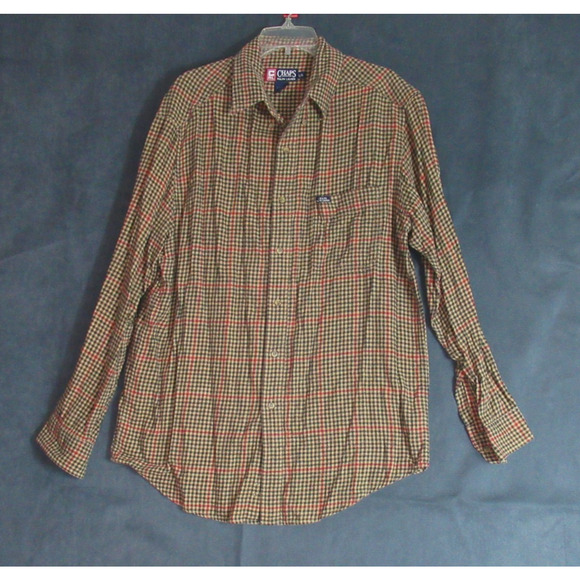 Vintage Chaps Ralph Lauren Shirt Mens Large Plaid Flannel Long Sleeve Cabin 90s - Picture 1 of 7